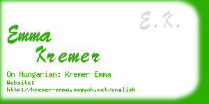 emma kremer business card